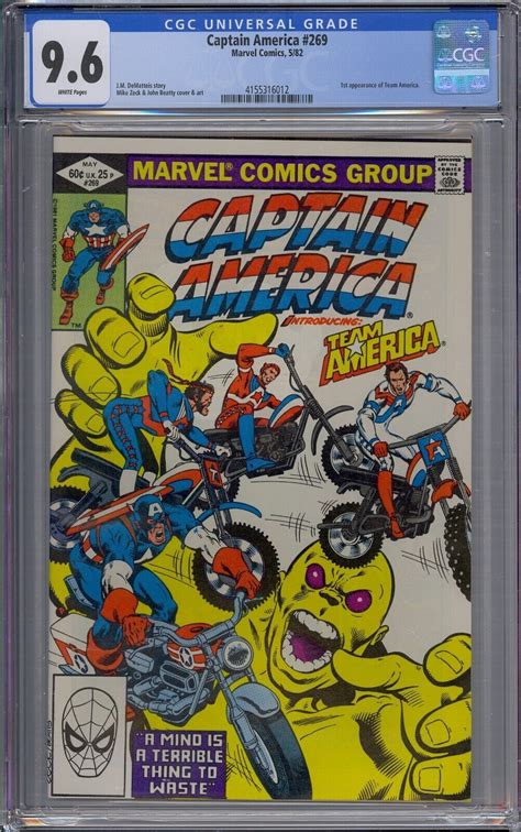 Captain America 269 CGC 9 6 1st Team America Mike Zeck White Pages