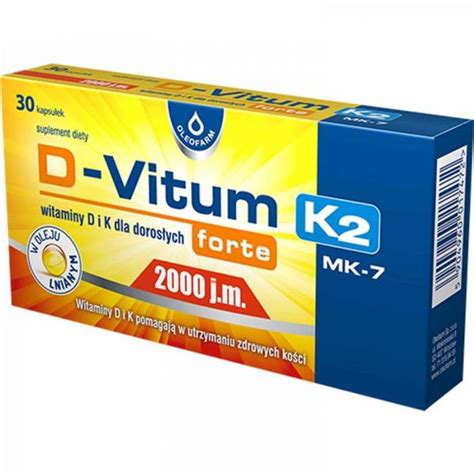 Oleofarm D Vitum Forte Vitamin D 2000 IU And K2 For Adults 30 Capsules