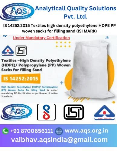 Is 142522015 Textiles High Density Polyethylene Hdpe Pp Woven Sacks
