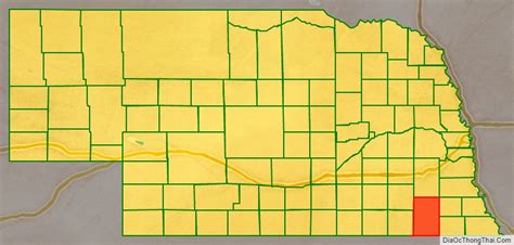 Map of Gage County, Nebraska - Thong Thai Real