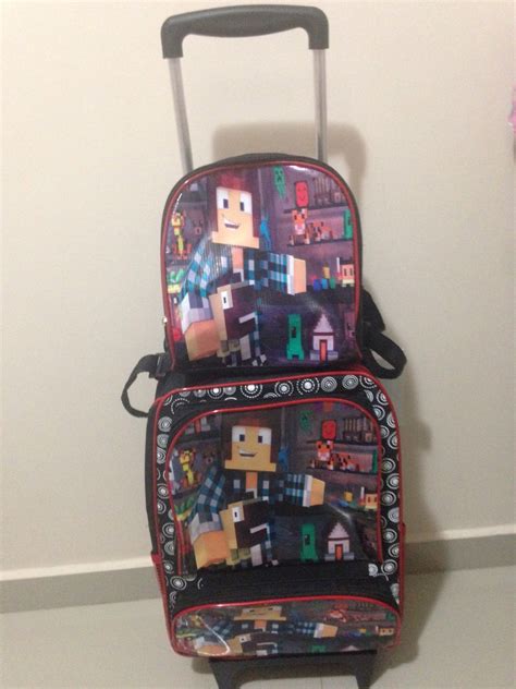 Kit Mochila De Rodinha Escolar E Lancheira Minecraft R Em