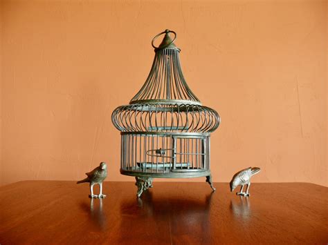 Antique Victorian Brass Bird Cage Old Solid Brass Wire Bird Etsy
