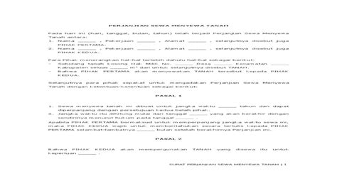 Detail Contoh Perjanjian Sewa Tanah Koleksi Nomer