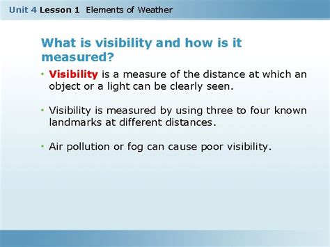 Unit 4 Lesson 1 Elements Of Weather Unit