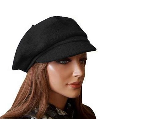 KASZKIET DAMSKI BERET CZAPKA Z DASZKIEM WEŁNA 54cm 11316908567 Allegro pl