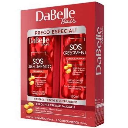 KIT DABELLE HAIR SOS CRESCIMENTO DUO SHAMPOO CONDICIONADOR 250 200ML