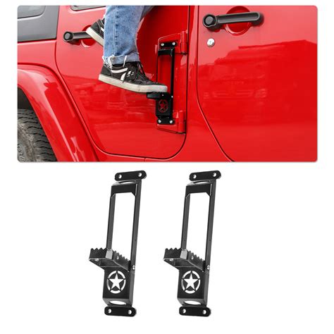 Door Hinge Step Foot Peg Folding For 2007 2020 Jeep Wrangler Jk Jl Easy