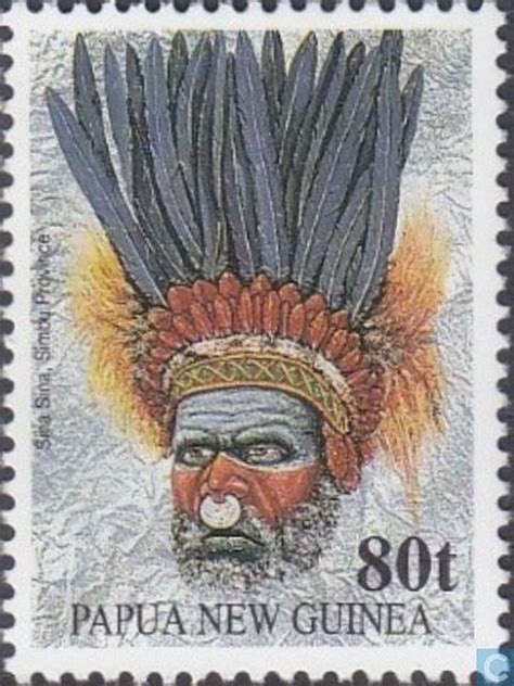 Postage Stamps Papua New Guinea Headdresses Papua New Guinea