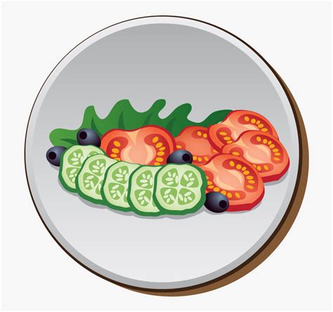 Plate Of Salad Cartoon Hd Png Download Kindpng