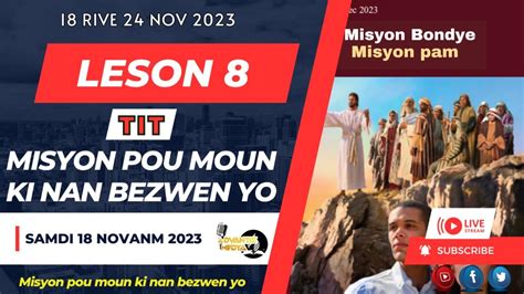 Misyon Pou Moun Ki Nan Bezwen Yo Samdi 18 Novanm 23 Advantismedya