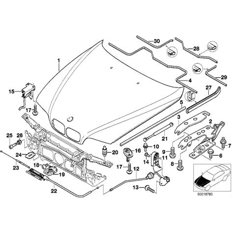 Câble de mécanisme de déverrouillage du capot Pièce d origine BMW