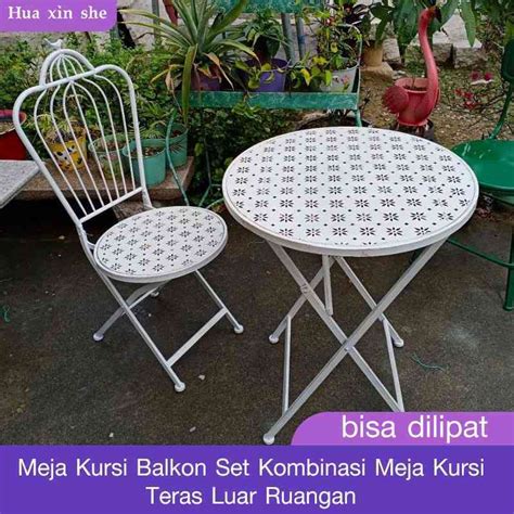 Jual Meja Dan Kursi Balkon Besi Tempa Retro Pastoral Set Kombinasi Meja