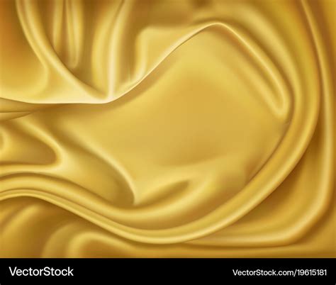 Luxury Realistic Golden Silk Satin Textile Vector Image