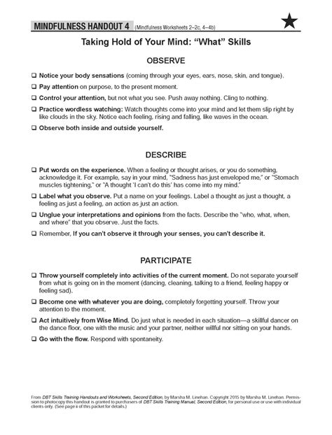 Dbt Skills Training Handouts And Worksheets Dbt Skills Train