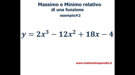 Massimi E Minimi Relativi Esercizio Youtube