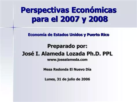 Ppt Perspectivas Econ Micas Para El Y Econom A De Estados