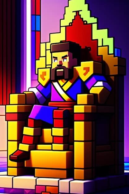 Premium Ai Image Minecraft King