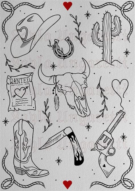 Country Tattoo Flash Western Tattoos Cowgirl Tattoos Cowboy Tattoos