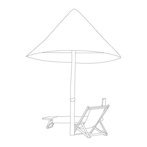 Premium Vector One Line Drawing Sae Beach Umbrella