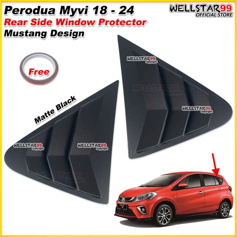 Perodua Myvi Gen3 2018 To 2024 Rear Side Window Protector Cover Mustang