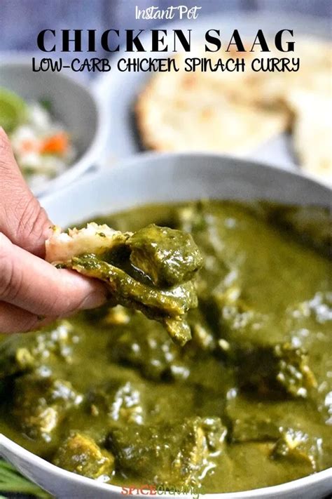 Chicken Saag Palak Chicken Chicken Spinach Curry Instant Pot