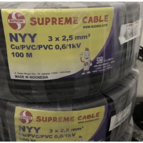 Jual NYY 3x2 5 Mm SUPREME 100 Meter Kabel Tufur Kabel Engkel 3 X 2 5