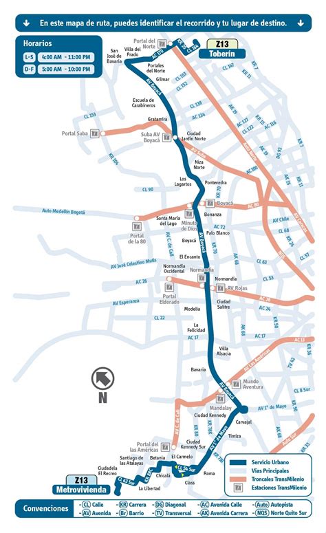 Ruta Z13 Mapa SITP Urbano Mirutafacil