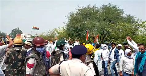 Hisar Farmers Protest Against Haryana Cms Visit 50 Injured In