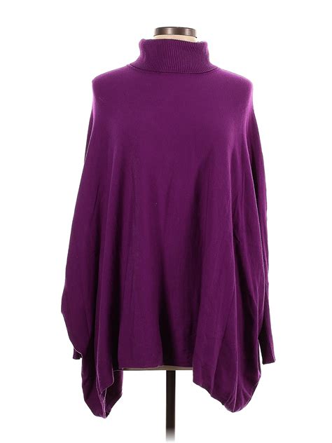 Alfani Color Block Solid Purple Turtleneck Sweater Size L 71 Off