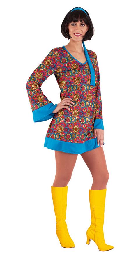 Hippie Kleid Hippie kostüm Flower Power 60er 70er Jahre Retro Damen