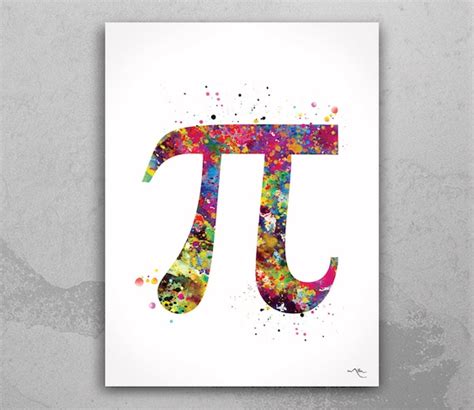 Pi Symbol Art Watercolor Print Math Teacher Gift Math Art Gift | Etsy