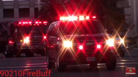 Beverly Hills Fire Dept Battalion Truck Rescue Responding