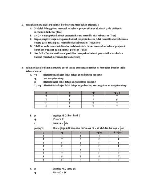 Contoh Soal Logika Matematika Pdf