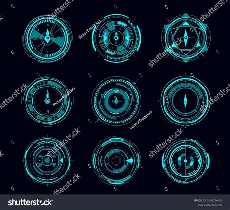 Hud Compass Aim Control Panel Futuristic Stock Vector Royalty Free 2041526333 Shutterstock