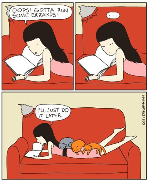 A Comic Strip With An Image Of A Woman Laying On The Couch Reading A Book