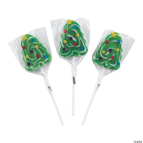 Christmas Tree Swirl Lollipops 12 Pc Oriental Trading