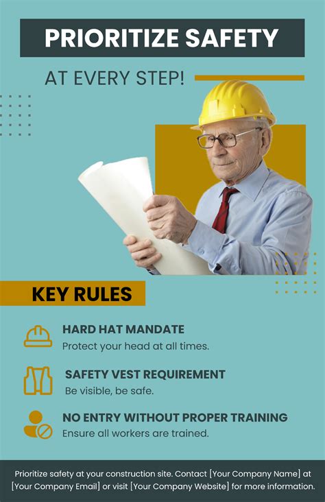 Free Construction Site Safety Rules Poster Template Edit Online