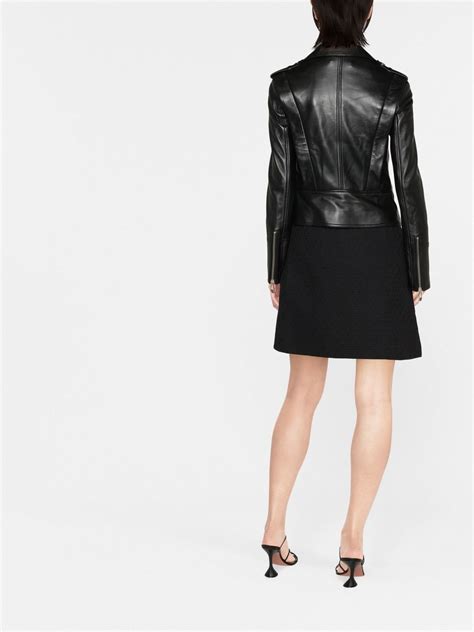 Philipp Plein Leather Biker Jacket Black FARFETCH