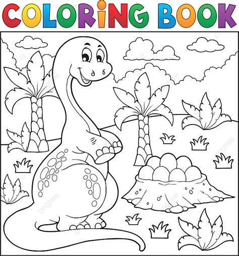 Libro Para Colorear Dinosaurio Tema 8 Pintar Brontosaurio Prehistórico