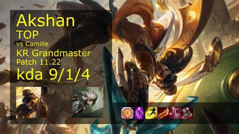 Akshan Top Vs Camille Kr Grandmaster Patch Gameplay