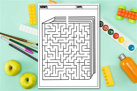 Book Maze for Kids | Puzzle Activity Graphic by MOF92 · Creative Fabrica