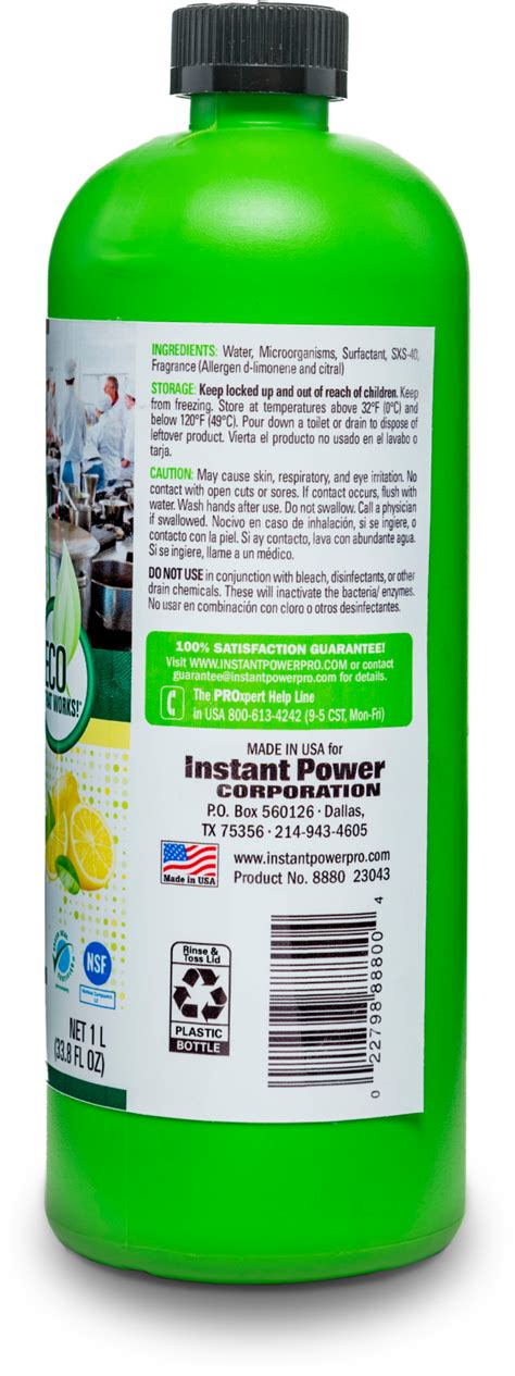 Bio Enzymatic Commercial Drain Maintainer Instant Power Pro