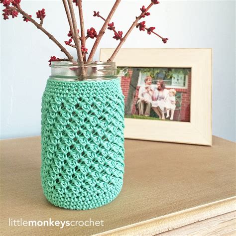 Crochet Pattern Mason Jar Cozy Cover Mason Jar Cozy Crochet Etsy