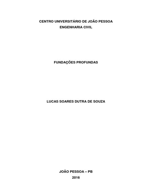 PDF FUNDAÇÕES PROFUNDAS COMPLETO Cargas Admissíveis Recalque