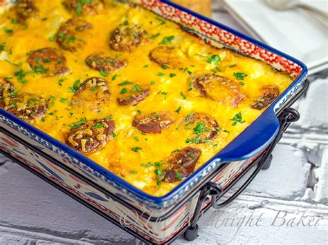 Cheesy Kielbasa Potato Casserole The Midnight Baker