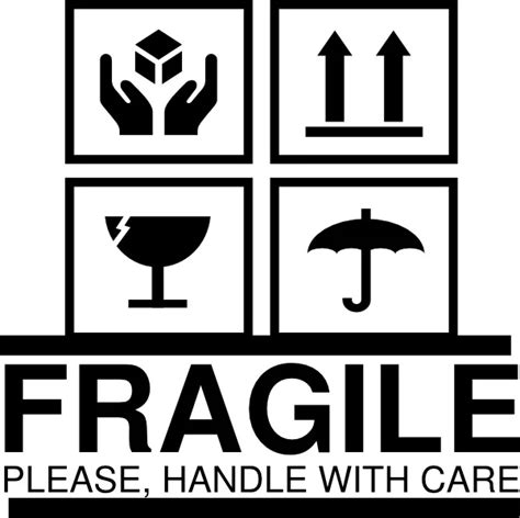 1000pcslot 7x7cm Fragile Please Handle With Care Self Adhesive