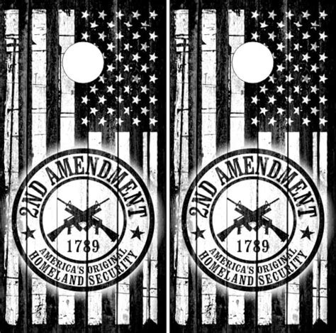 2nd Amendment Black Flag Cornhole Wrap Bag Toss Decal Baggo Etsy