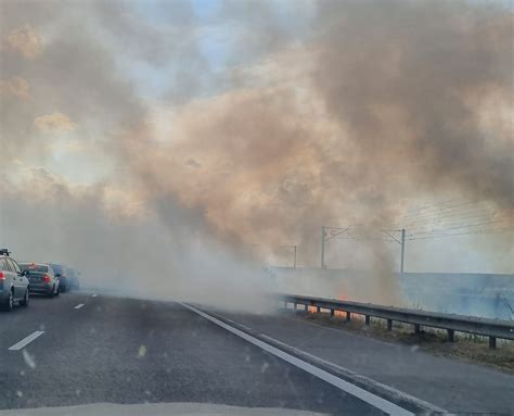 B365 BREAKING Incendiu de vegetație pe A2 la kilometrul 35 sens