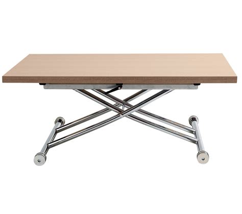 Table relevable 2 en 1 LILIAN Imitation chêne et chrome Table basse BUT