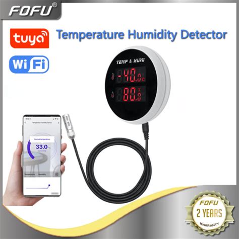 Wifi Tuya Smart Temperature Humidity Alarm Sensor Thermometer Hygrometer Detector Home Digital